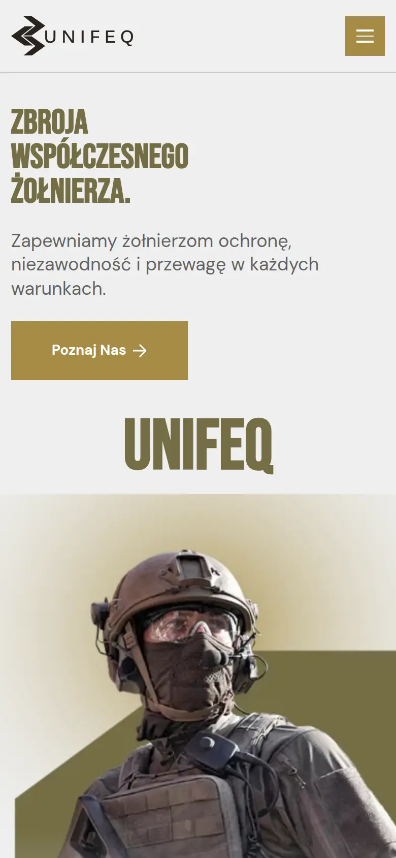 Unifeq - widok mobilny